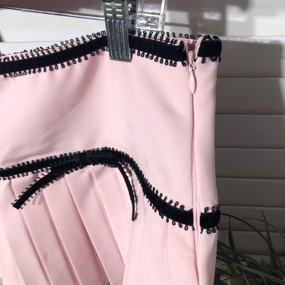 Forever 21 Two Tone Bow Cropped Top Pleated Skirt Pink Black M - Picture 11 of 16